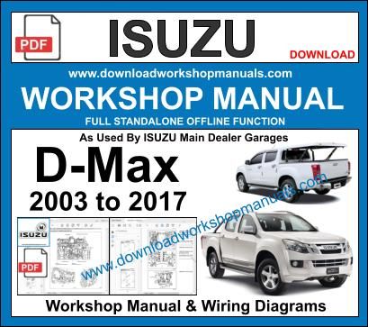 Isuzu D-MAX 2003 to 2017 Service Repair Workshop Manual PDF